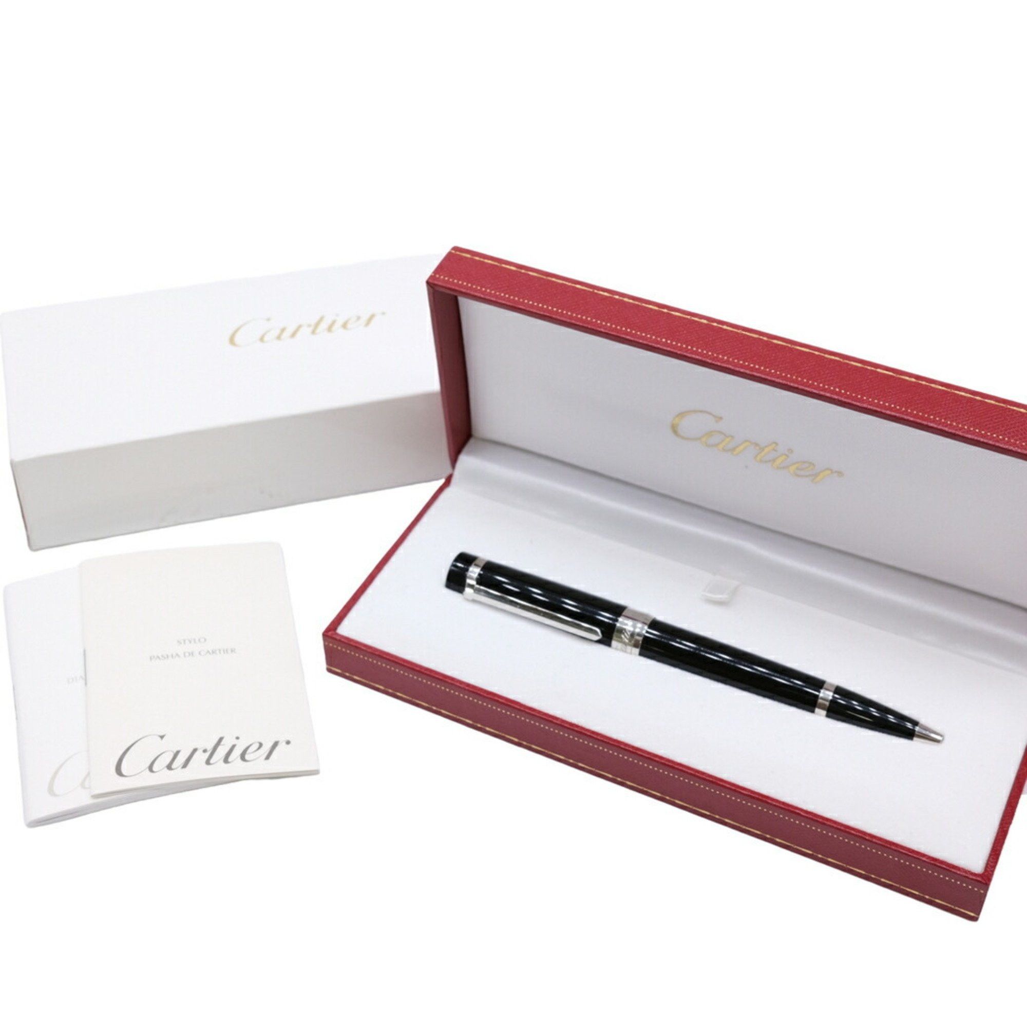 Cartier Cartier Pasha Ballpoint Pen Writing Instrument Twist Black Silver ST220002 Size ONE SIZE - 1 Thumbnail