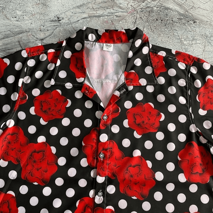 Vintage Hawaian Shirt Rose Dot Size US L / EU 52-54 / 3 - 2 Thumbnail
