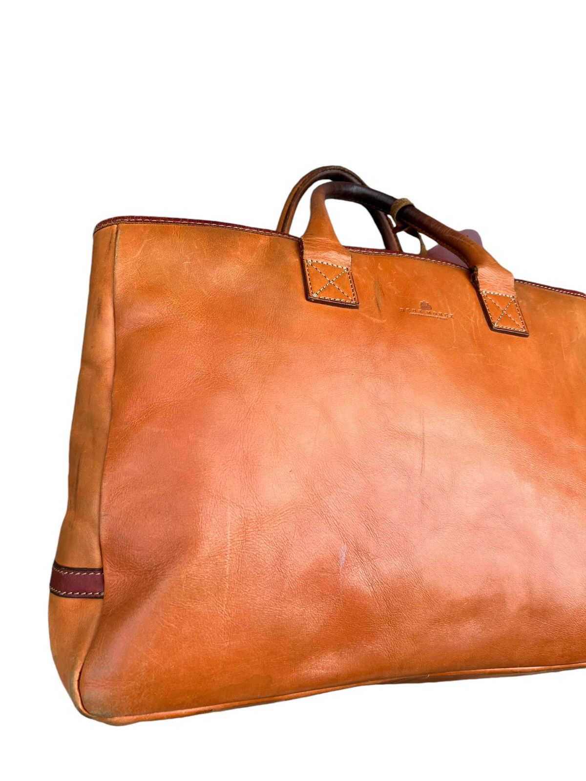 Leather Deux Moncx Artisan Made Japan Distress Patina Leather Bag Size ONE SIZE - 7 Thumbnail
