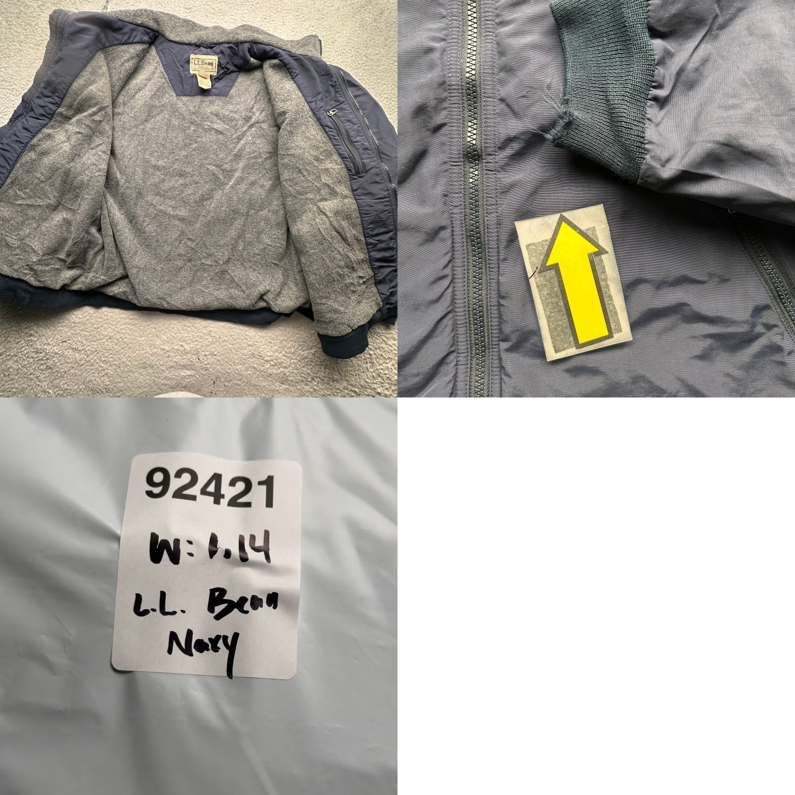 Vintage LL Bean Fleece Lined Insulated Warm Up Jacket Mens XL Full Zip Navy Size US XL / EU 56 / 4 - 8 Thumbnail