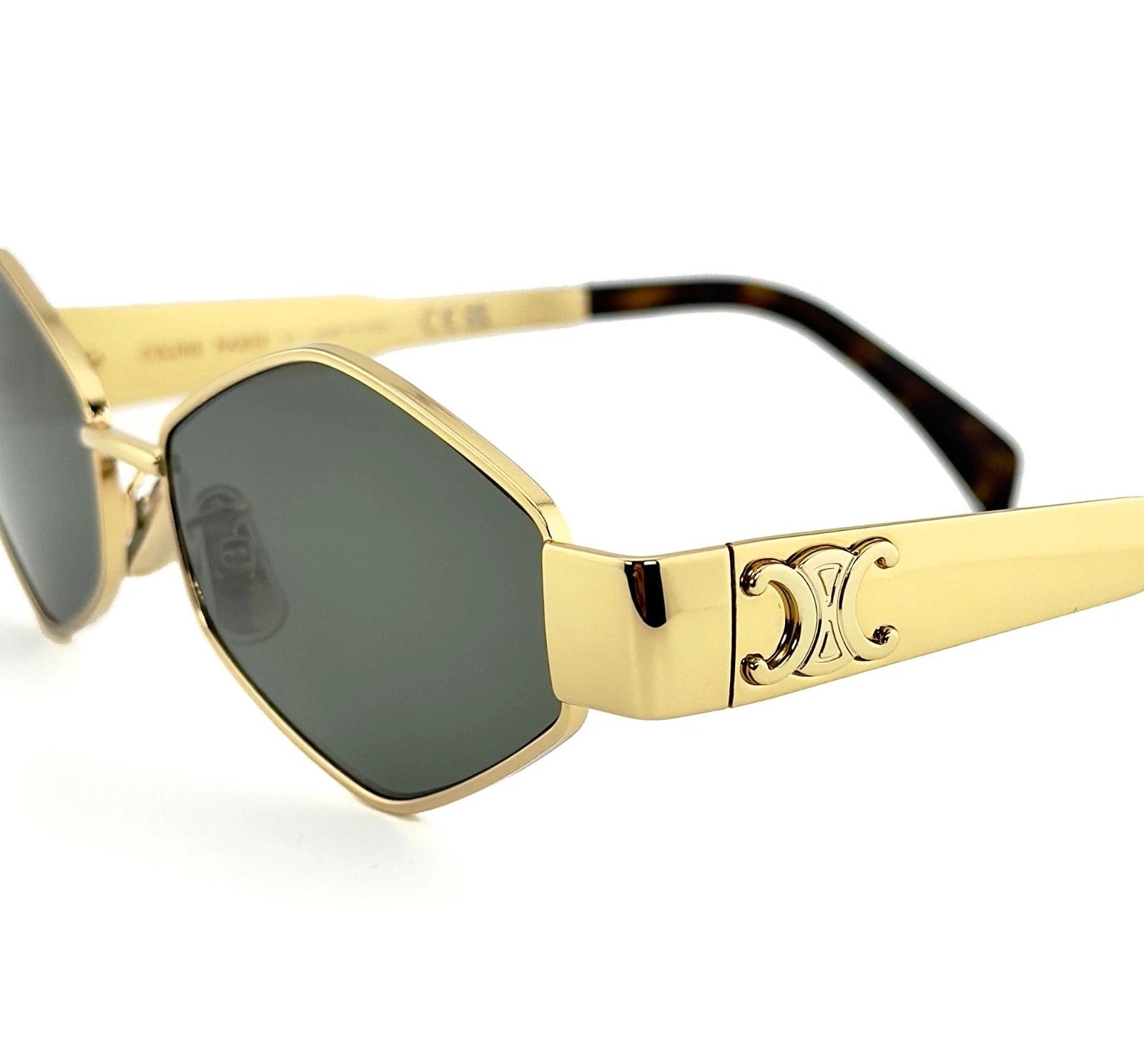 Celine CELINE CL40254U 40254 METAL TRIOMPHE Gold Sunglasses 30N Size ONE SIZE - 8 Thumbnail