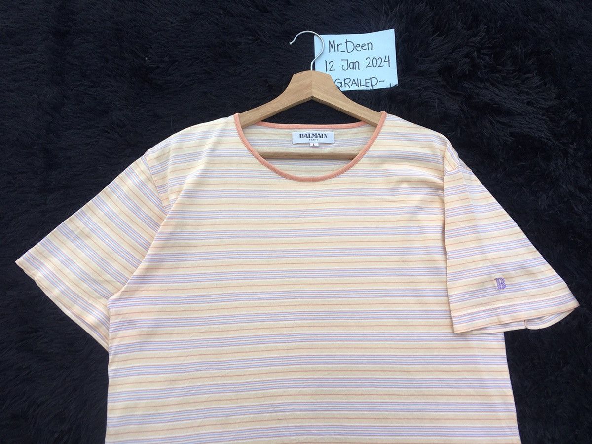 Balmain Rare Vintage BALMAIN Stripes Tshirt Size US L / EU 52-54 / 3 - 5 Thumbnail