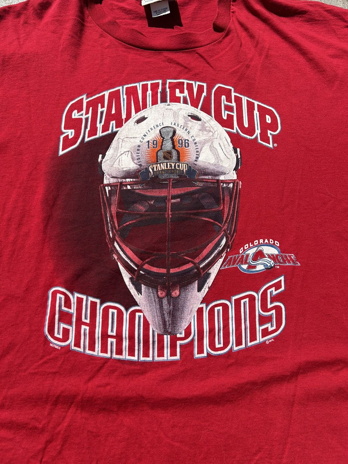 NHL 1996 Colorade Avalanche champions tee Size US XXL / EU 58 / 5 - 2 Thumbnail
