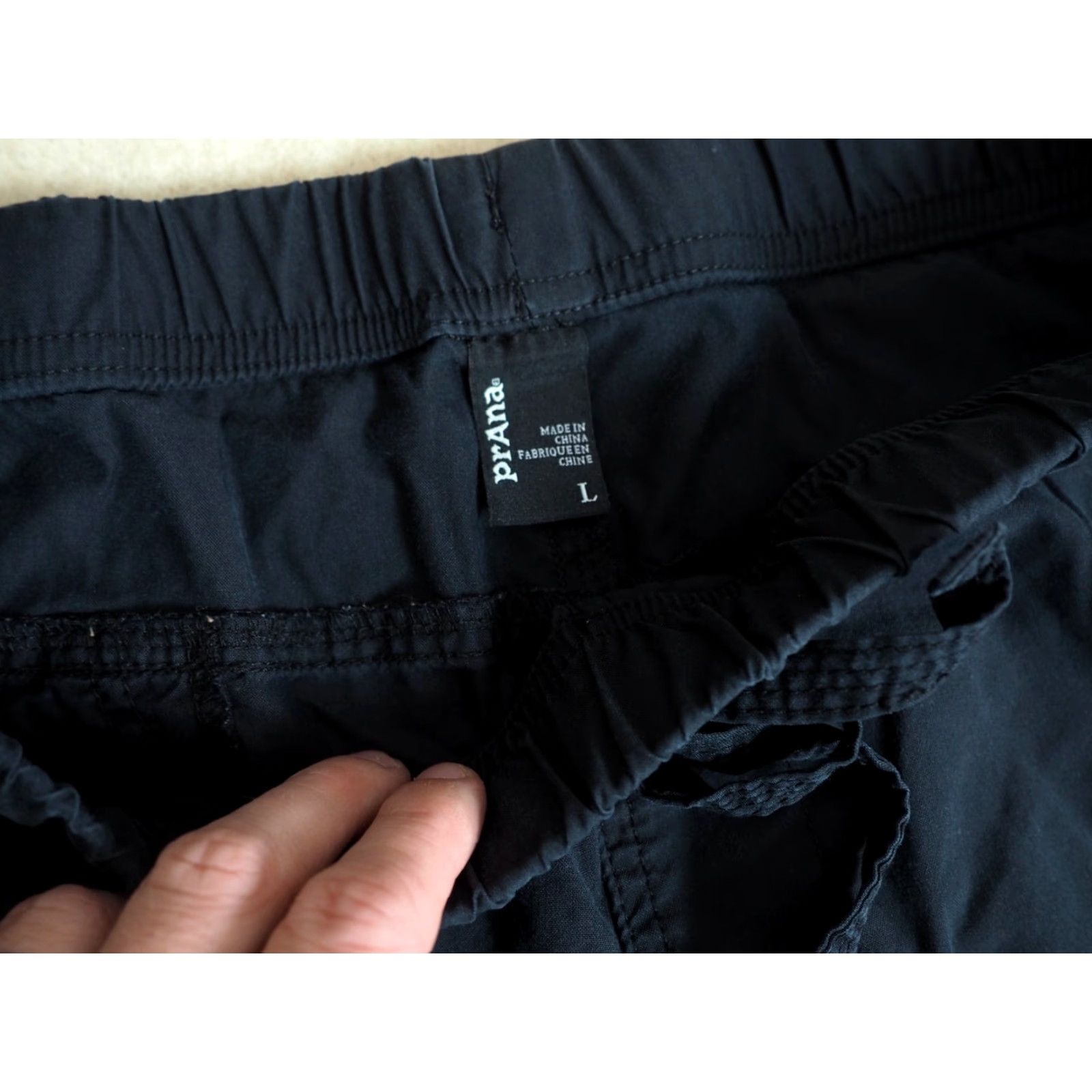 Prana Prana Pants Jogger Dark Gray Logo Zip Pocket 36x28 Drawstring Cotton Regular Men L Size US 33 - 5 Thumbnail