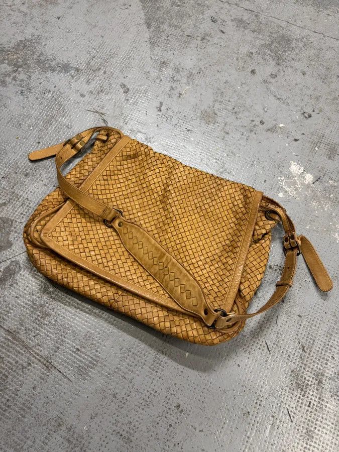 Designer × Giorgio Brato × Vintage 2000s Giorgio Brato Beige Woven Leather Shoulder Bag Size ONE SIZE - 4 Thumbnail
