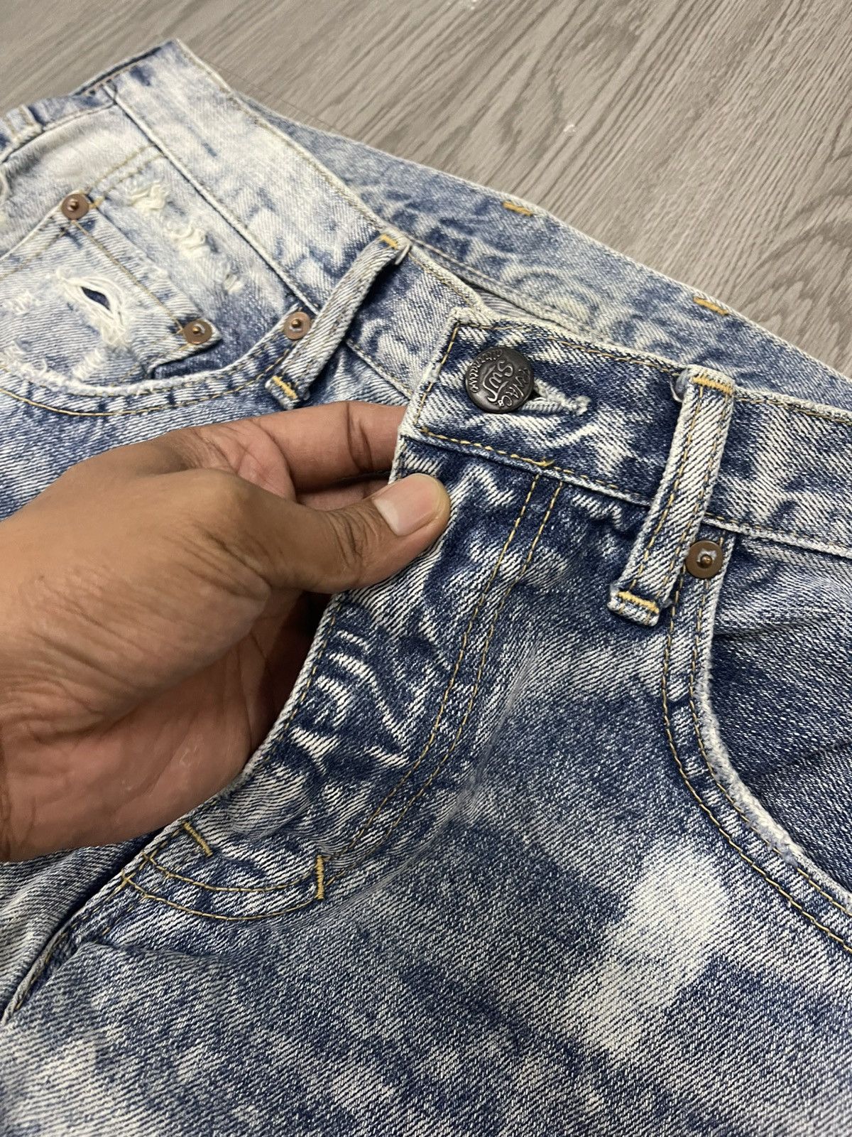 Japanese Brand RNA studded Rip distressed denim Size US 30 / EU 46 - 5 Thumbnail