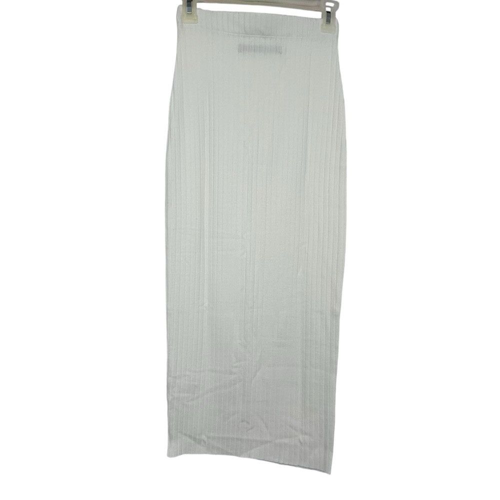 Enza Costa ENZA COSTA RIBBED-KNIT MIDI PENICL SKIRT WINTER WHITE SOFT Size 24" / US 00 / IT 34 - 7 Thumbnail