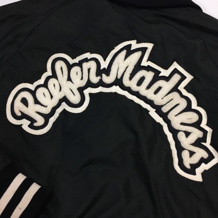 Dunbrooke Vtg Pla-Jac Nylon REEFER MADNESS Embroidered RINGER Jacket Size US L / EU 52-54 / 3 - 7 Thumbnail