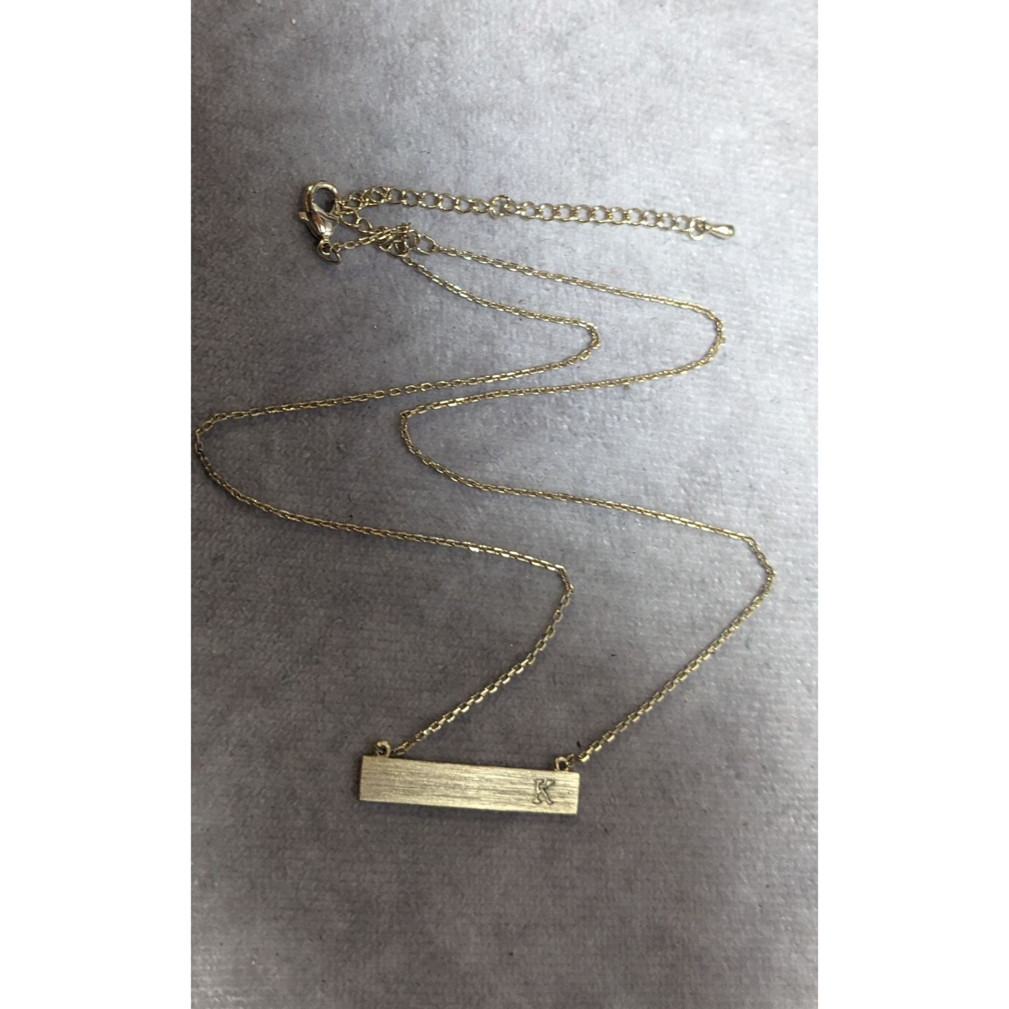 Other Gold Bar Necklace With Initial K Size ONE SIZE - 9 Thumbnail