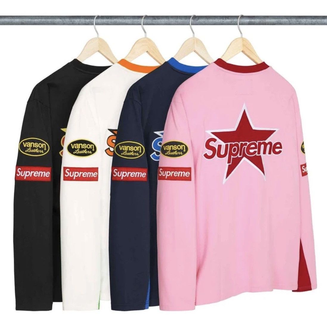 Supreme Supreme Vanson Leathers L/S Top (Blue) (M) Size US M / EU 48-50 / 2 - 3 Thumbnail