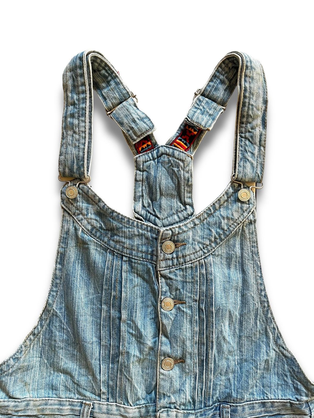 Other Vintage Japanese Brand Distressed Denim Shortalls Overalls Size 33" - 5 Thumbnail
