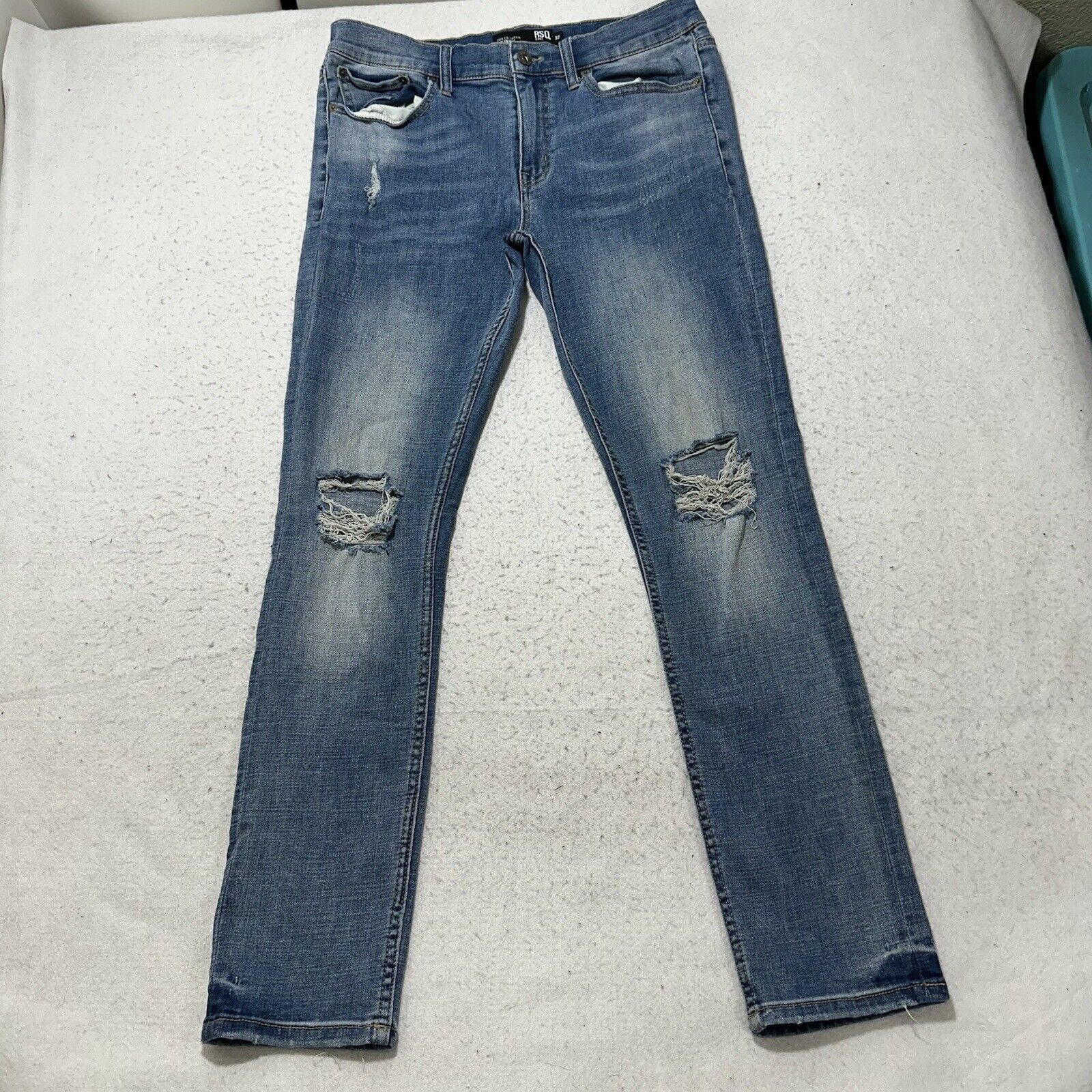 Rsq RSQ 32 Tokyo Super Skinny Distressed Denim Jeans 31" Inseam Size 32" / US 10 / IT 46 - 1 Thumbnail
