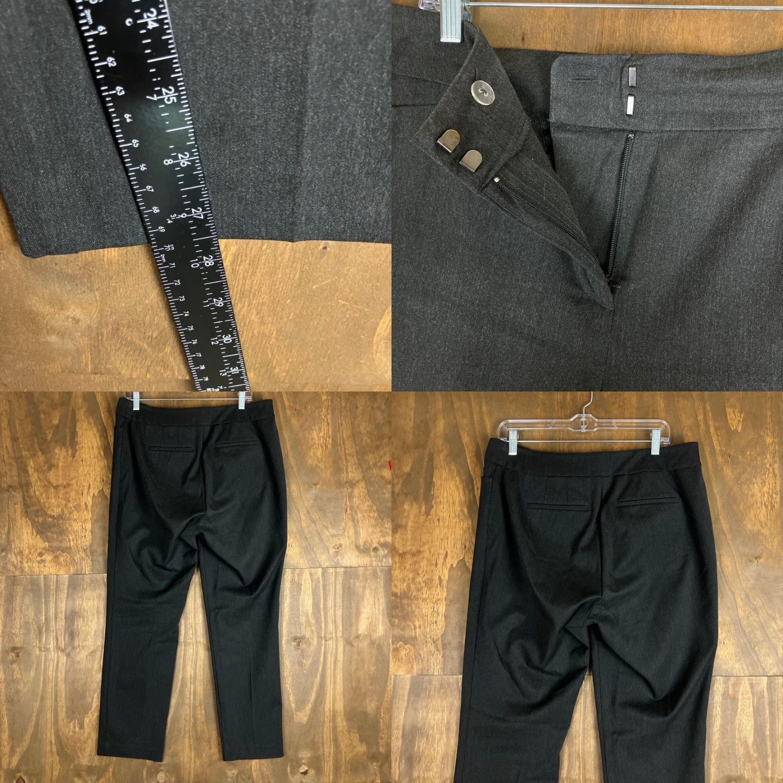 Ann Taylor Ann Taylor Factory Pants Womens Black Mid Rise Tapered Leg Stretch 10P Size 24" / US 00 / IT 34 - 8 Thumbnail