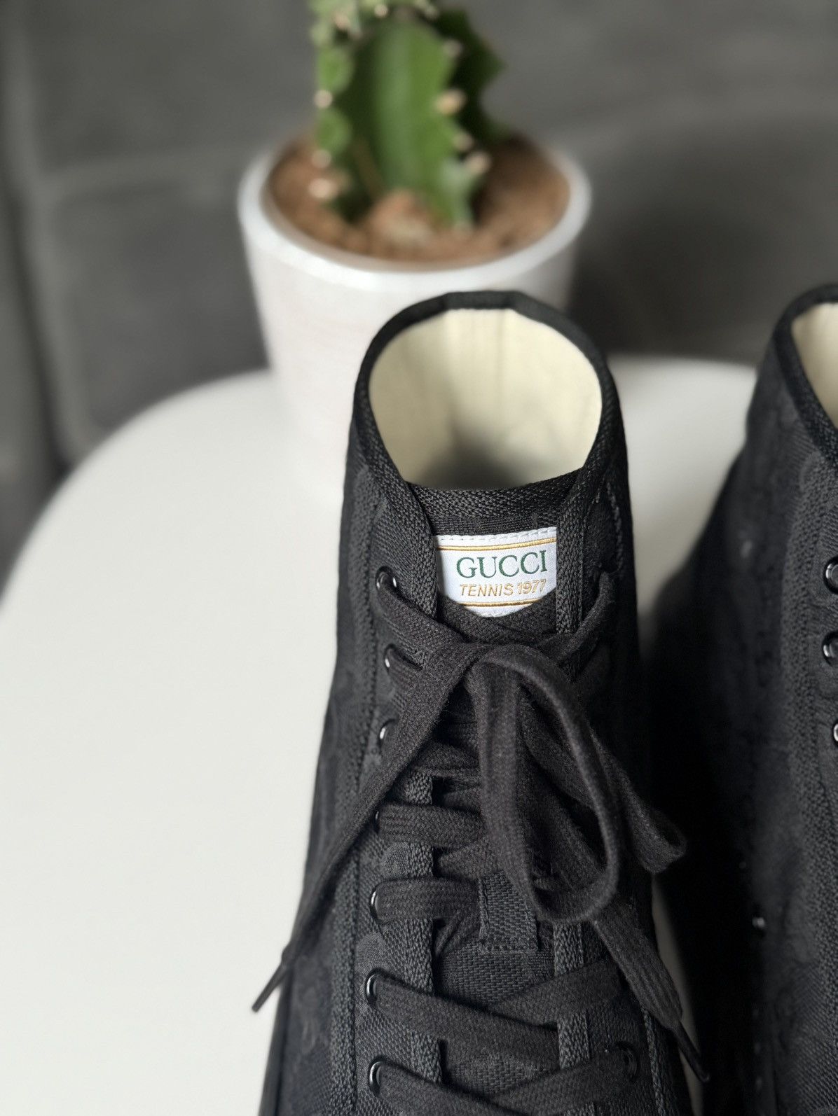 Gucci Gucci Mens Tennis 1977 High Top Brown GG Supreme Monogram Size US 11 / EU 44 - 14 Thumbnail