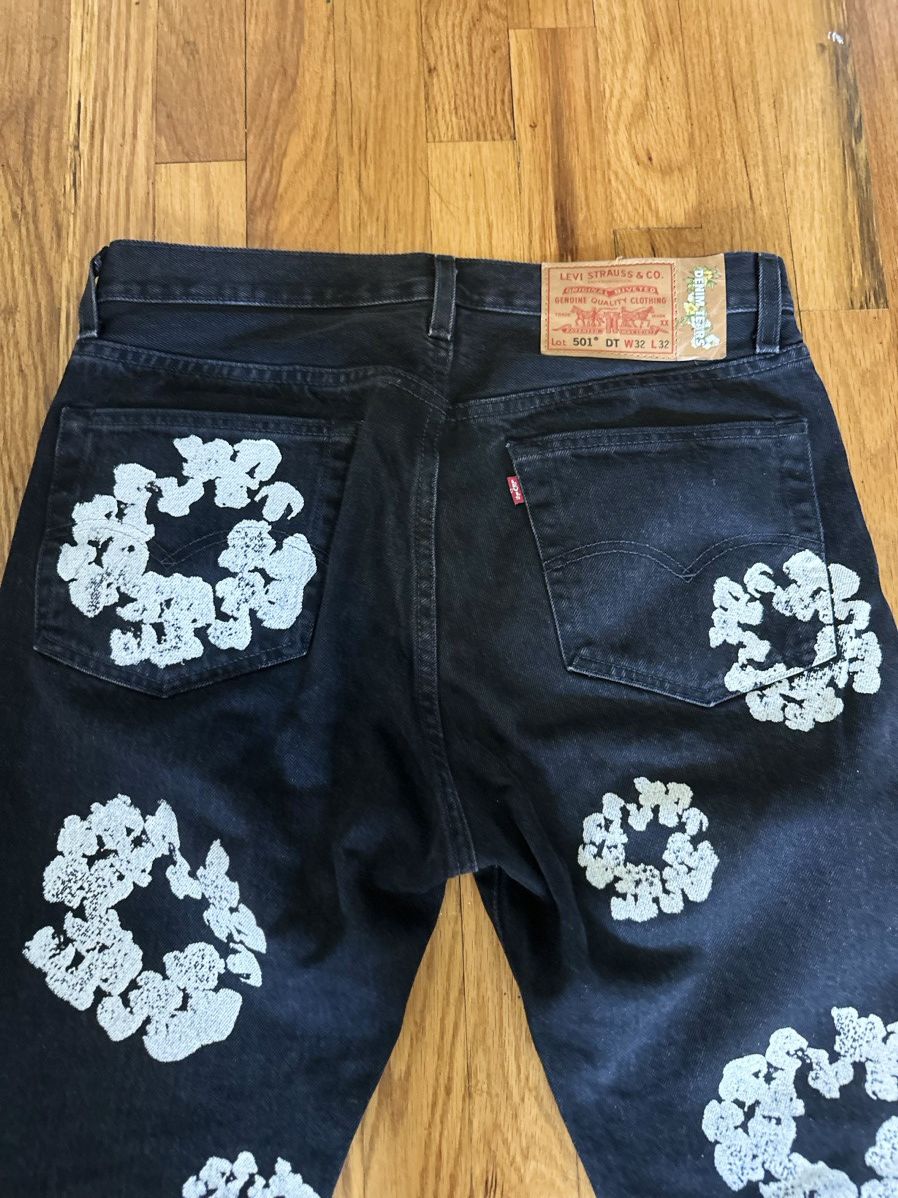 Denim Tears Levi's cotton wreath Black Jeans 32x32