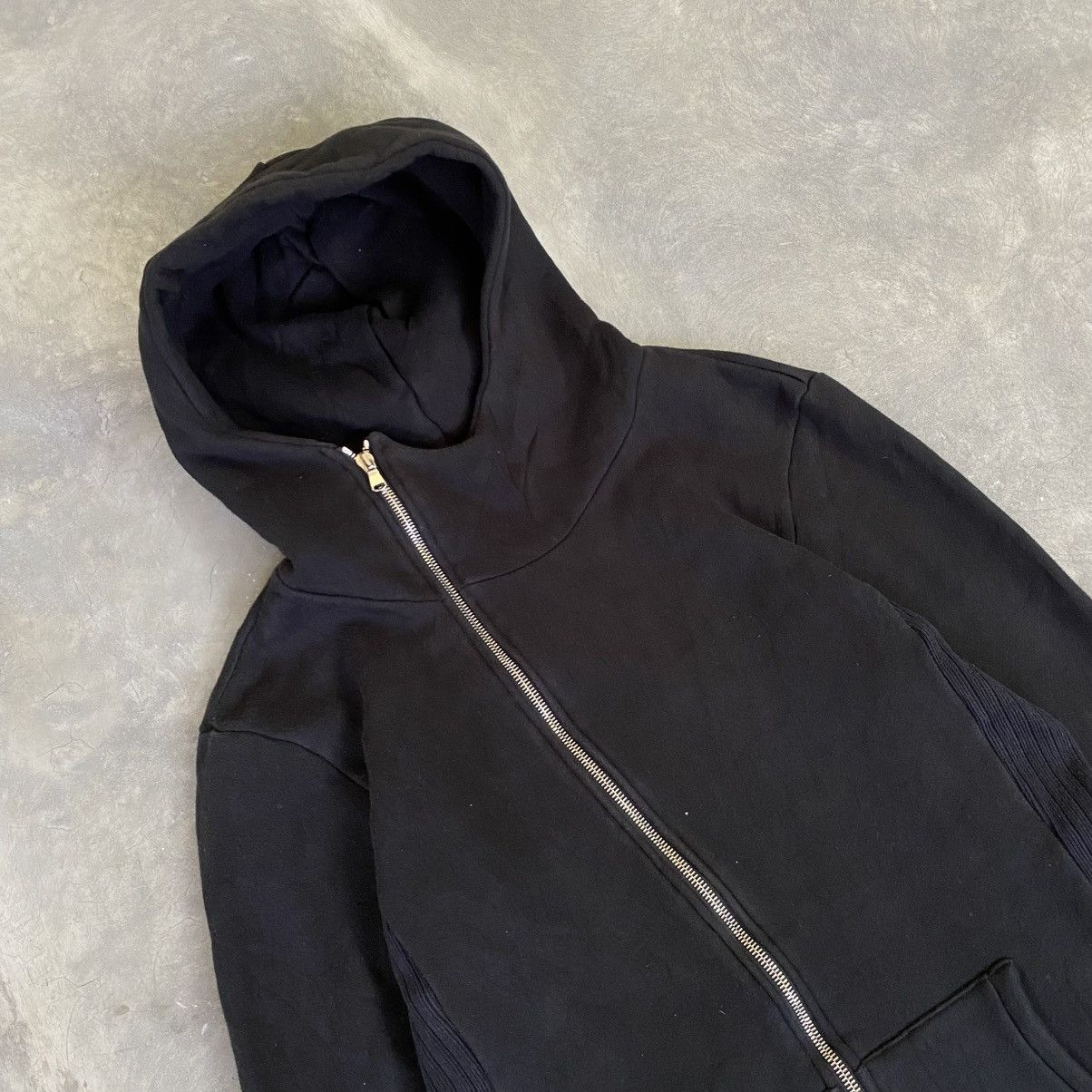 14th Addiction 2000s Cruce & Co Rick Owen Style Asymmetric Zip Hoodie Size US M / EU 48-50 / 2 - 2 Thumbnail