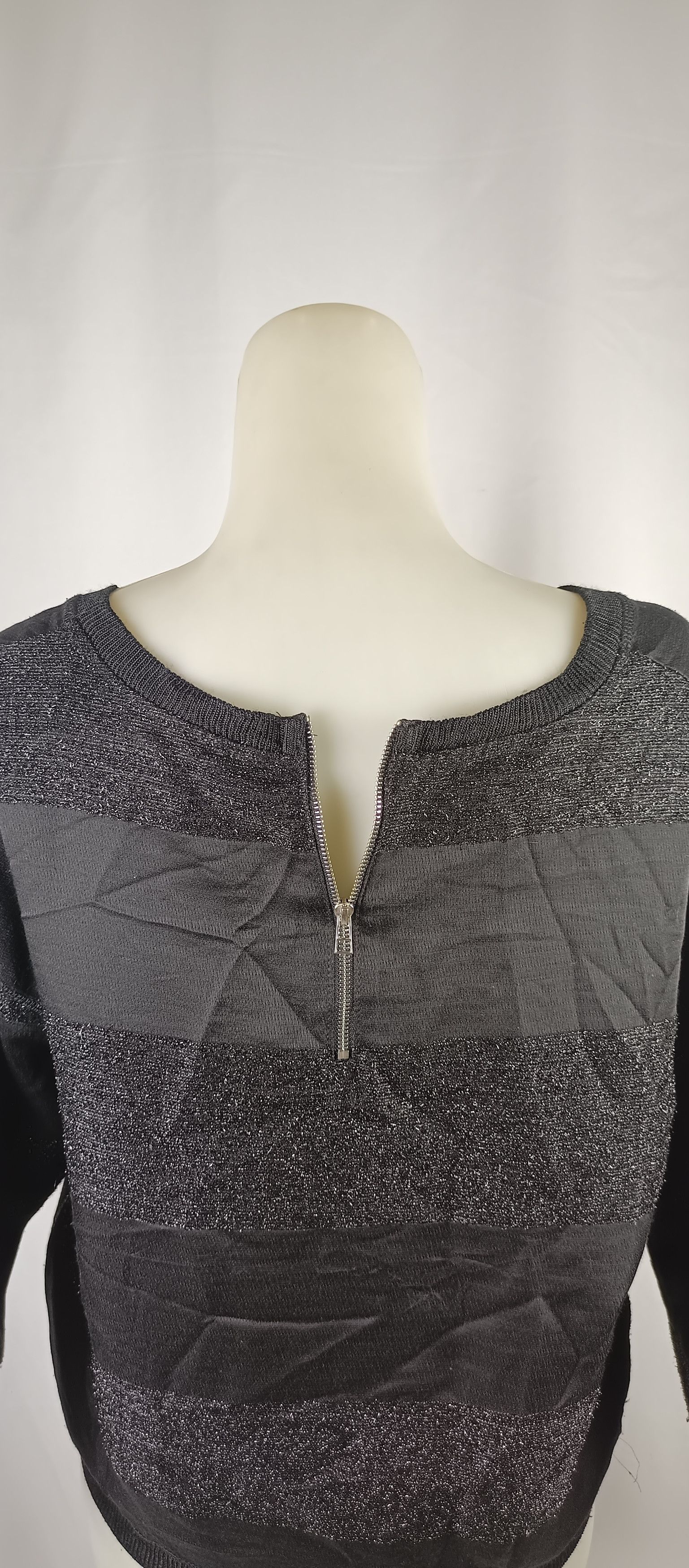 If Six Was Nine × Zara ZARA Stripped Glitter Women's Black Knitted Neck Size US L / EU 52-54 / 3 - 16 Thumbnail