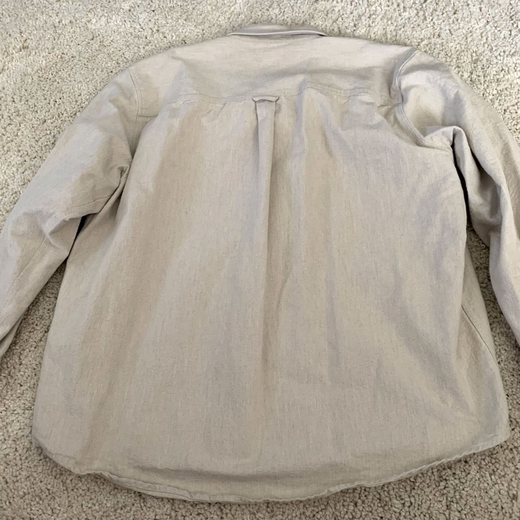 Vintage Guide Series Chamois Shirt Mens XL Long Sleeve Button-Up Beige 100% Cotton Outdoor Casual Pocketed Breathing Easy Care 3-Pocket Shirt Mens XL Beige Size US XL / EU 56 / 4 - 4 Thumbnail