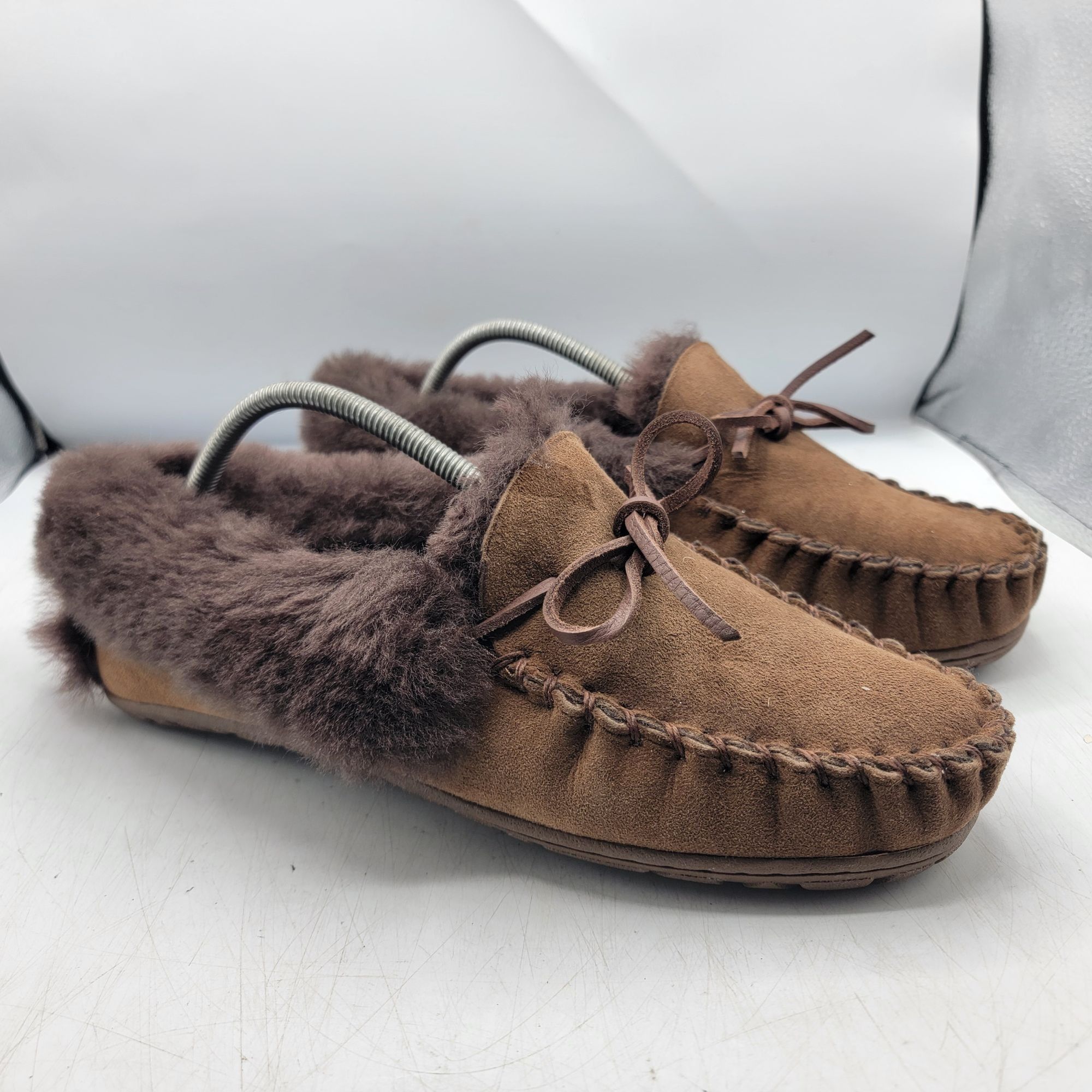 LL Bean Wicked Good Womens 11 Brown Moccision Slipper Shoes