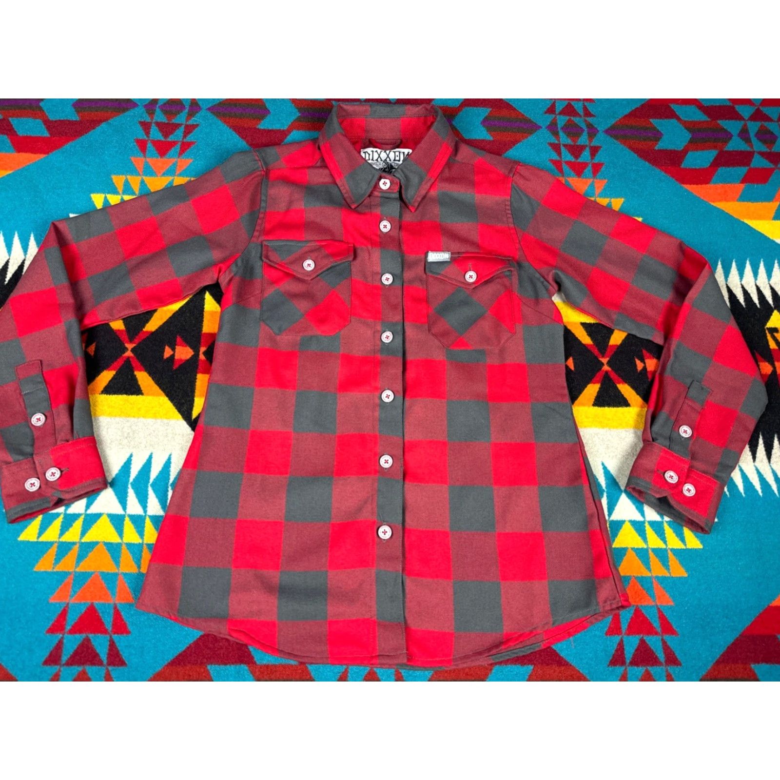 CO Dixxon Flannel Co Plaid 50 50 Fifty Fifty Women’s S Shirt Multicolor Plaid Flannel Button-Up Small Size Womens Shirt Size S / US 4 / IT 40 - 3 Thumbnail