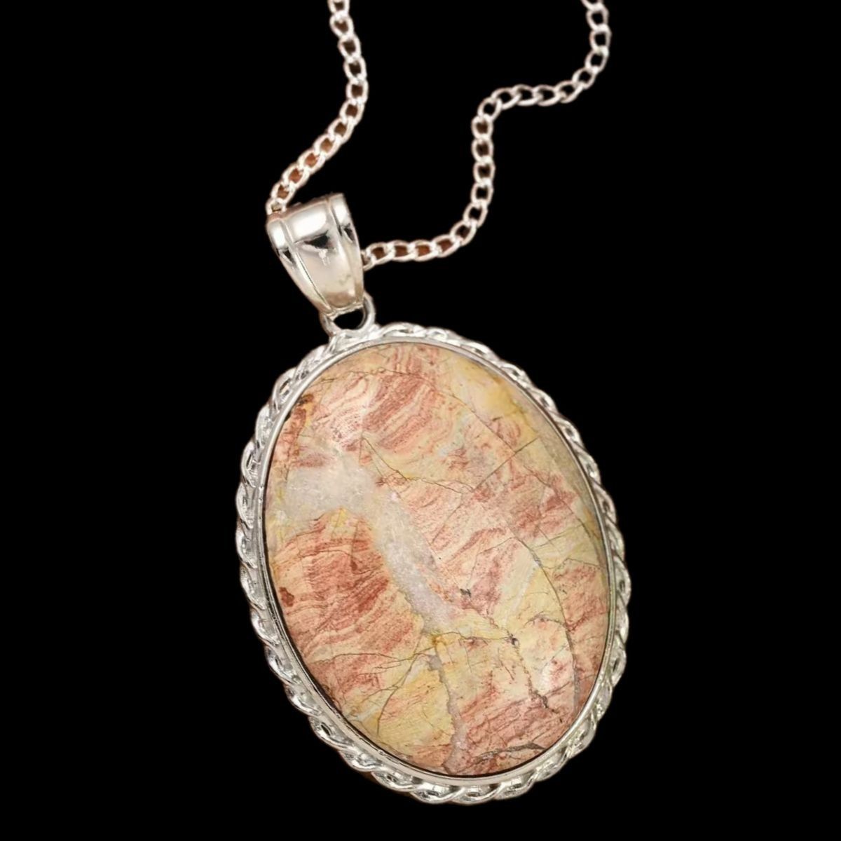 Other Rainbow Picasso Jasper Pendant Necklace Gemstone Brass 18" Size ONE SIZE - 1 Thumbnail