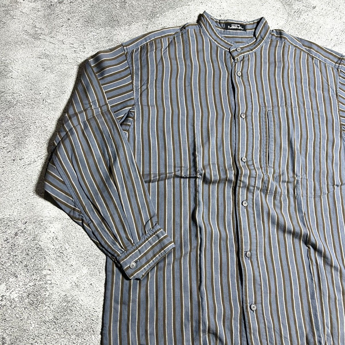 Issey Miyake 80s Issey Miyake Permanente Shangai Stripe Shirt Size US XL / EU 56 / 4 - 4 Thumbnail