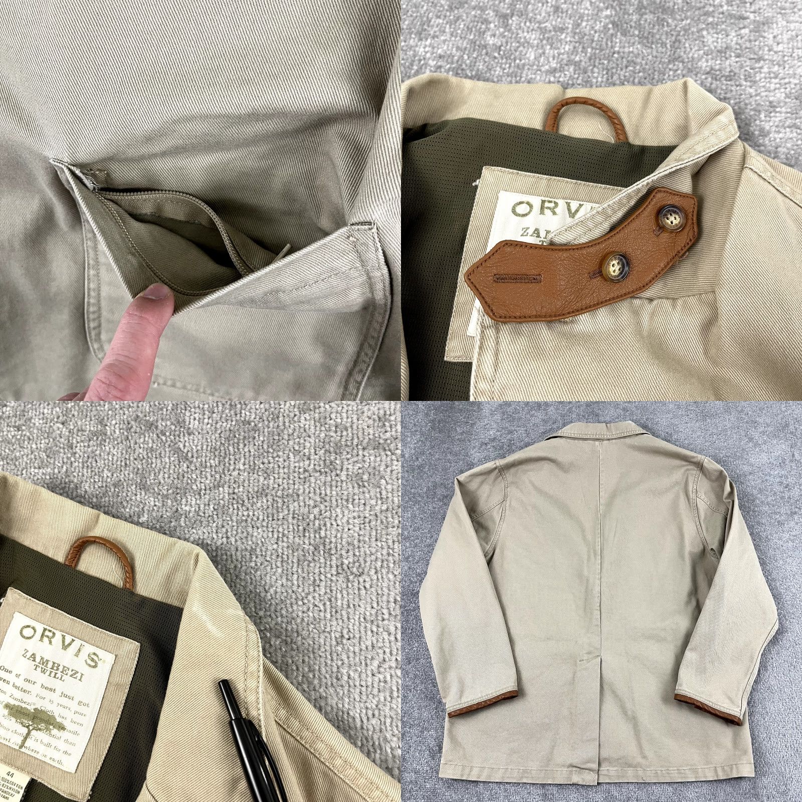 Orvis VINTAGE Orvis Blazer Men's Jacket Size 44 Brown Hunting Shooting Utility Cotton Canvas Size 44R - 8 Thumbnail