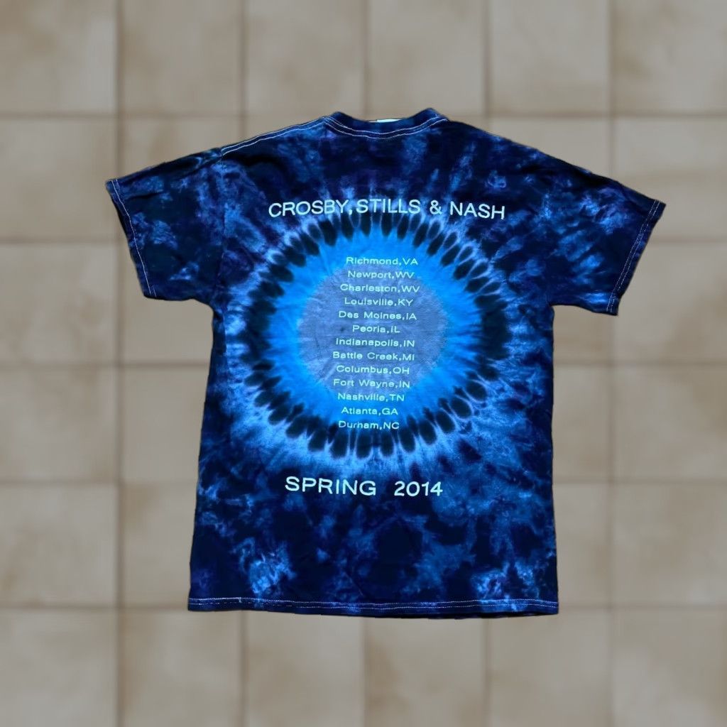 Gildan Crosby Stills & Nash Tie Dye Concert T Shirt Tee Summer 2014 XL RETRO BAND Sz M Size US M / EU 48-50 / 2 - 1 Thumbnail