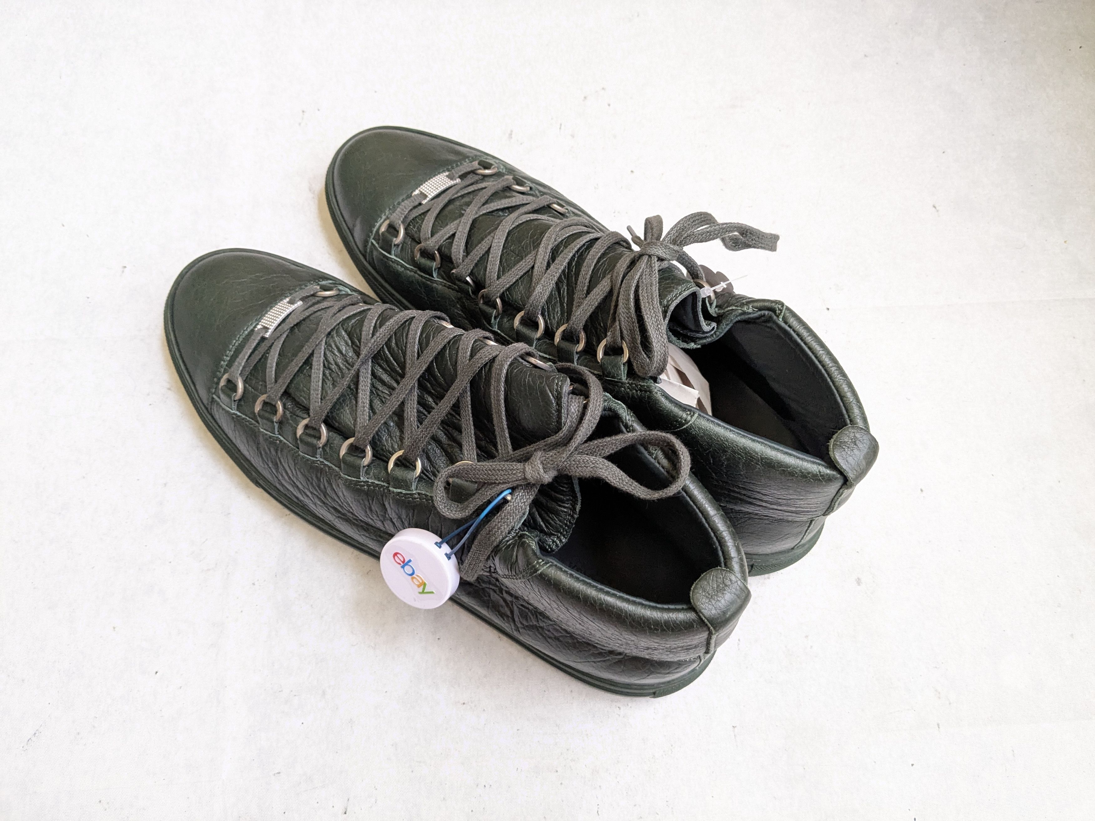 Balenciaga Balenciaga Arena Sneakers Dark Green 14 High Tops Leather Size US 14 / EU 47 - 12 Thumbnail