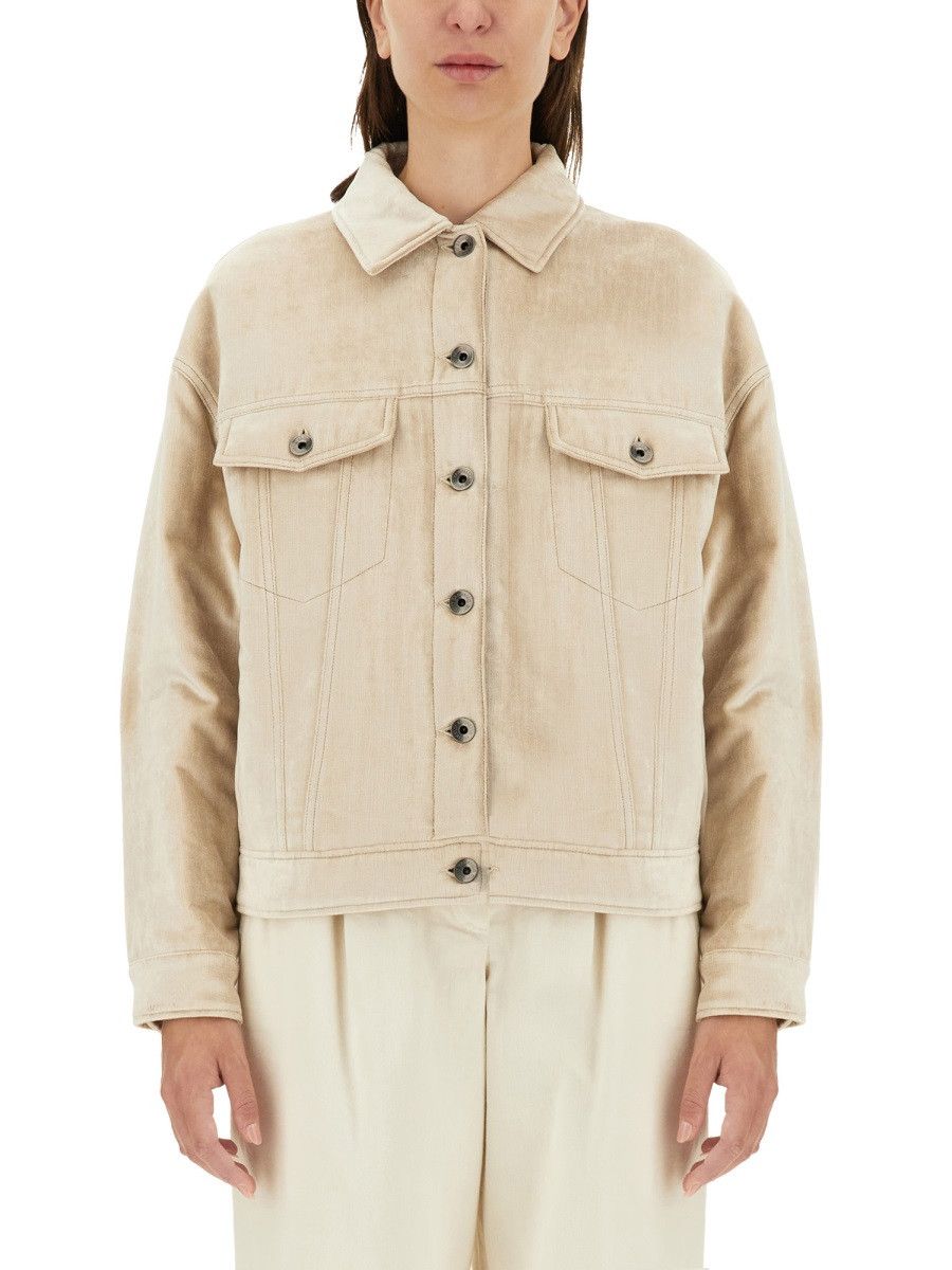Brunello Cucinelli BRUNELLO CUCINELLI PADDED JACKET - BEIGE (IT 42) Size M / US 6-8 / IT 42-44 - 1 Thumbnail