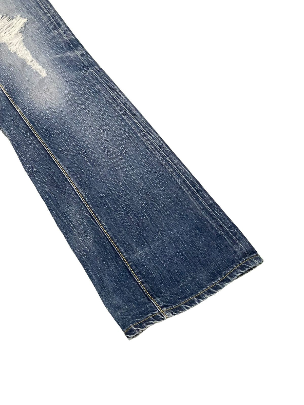 Japanese Brand Flare Jeans Edwin Faded Distres Low Rise Boot Cut 8🟦7 Size US 30 / EU 46 - 4 Thumbnail