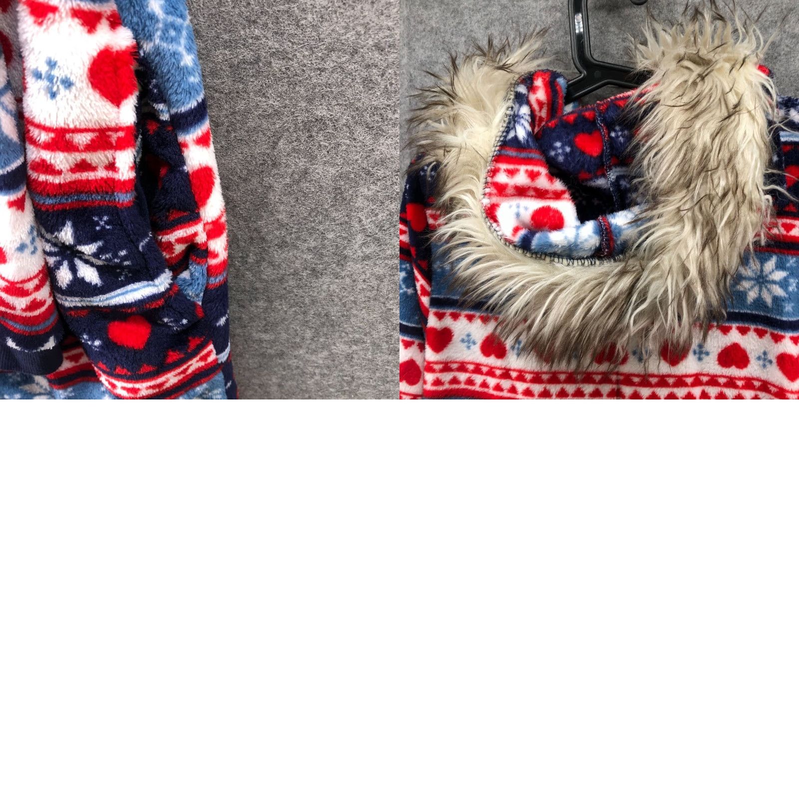 Vintage Secret Treasures Union Suit Pajamas Womens XL Fleece Hooded Fair Isle Plush Size XL / US 12-14 / IT 48-50 - 8 Thumbnail