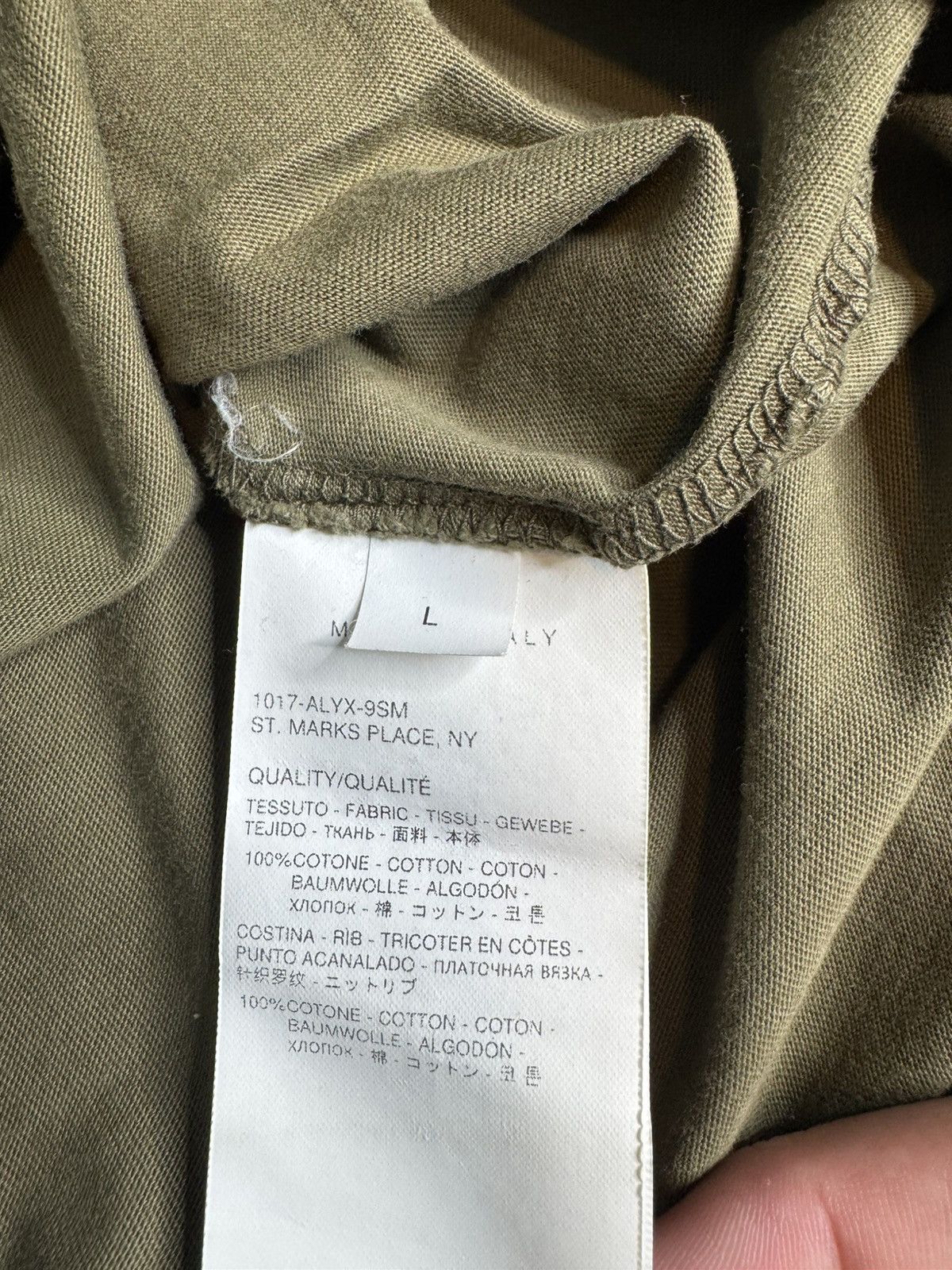1017 ALYX 9SM 1017 ALYX 9SM Army Green Graphic T-Shirt “Military Green” Size US L / EU 52-54 / 3 - 4 Thumbnail