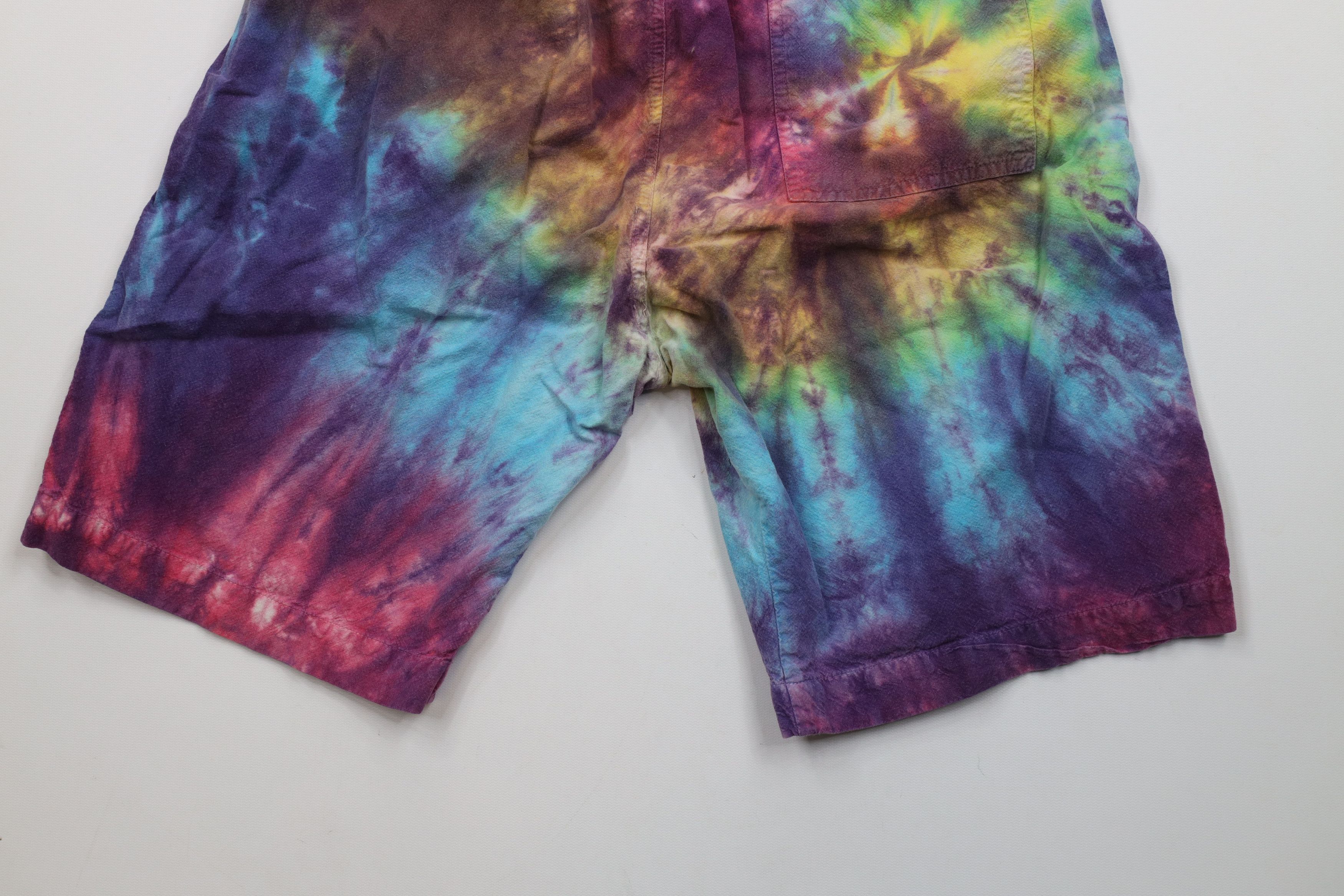 Vintage Vintage 90s Streetwear Rainbow Tie Dye Acid Wash Shorts Size US 30 / EU 46 - 11 Thumbnail