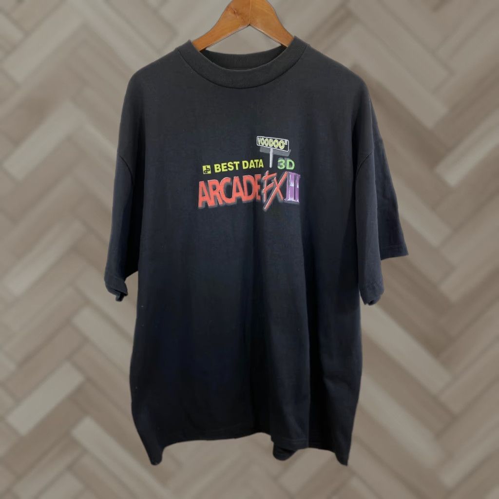 Vintage America Ultra Heavy-T T-Shirt Black Best Data 3D Arcade FX XL Short Sleeve Unbranded Unisex Graphic Tee 1990s Cotton Size US XL / EU 56 / 4 - 1 Thumbnail