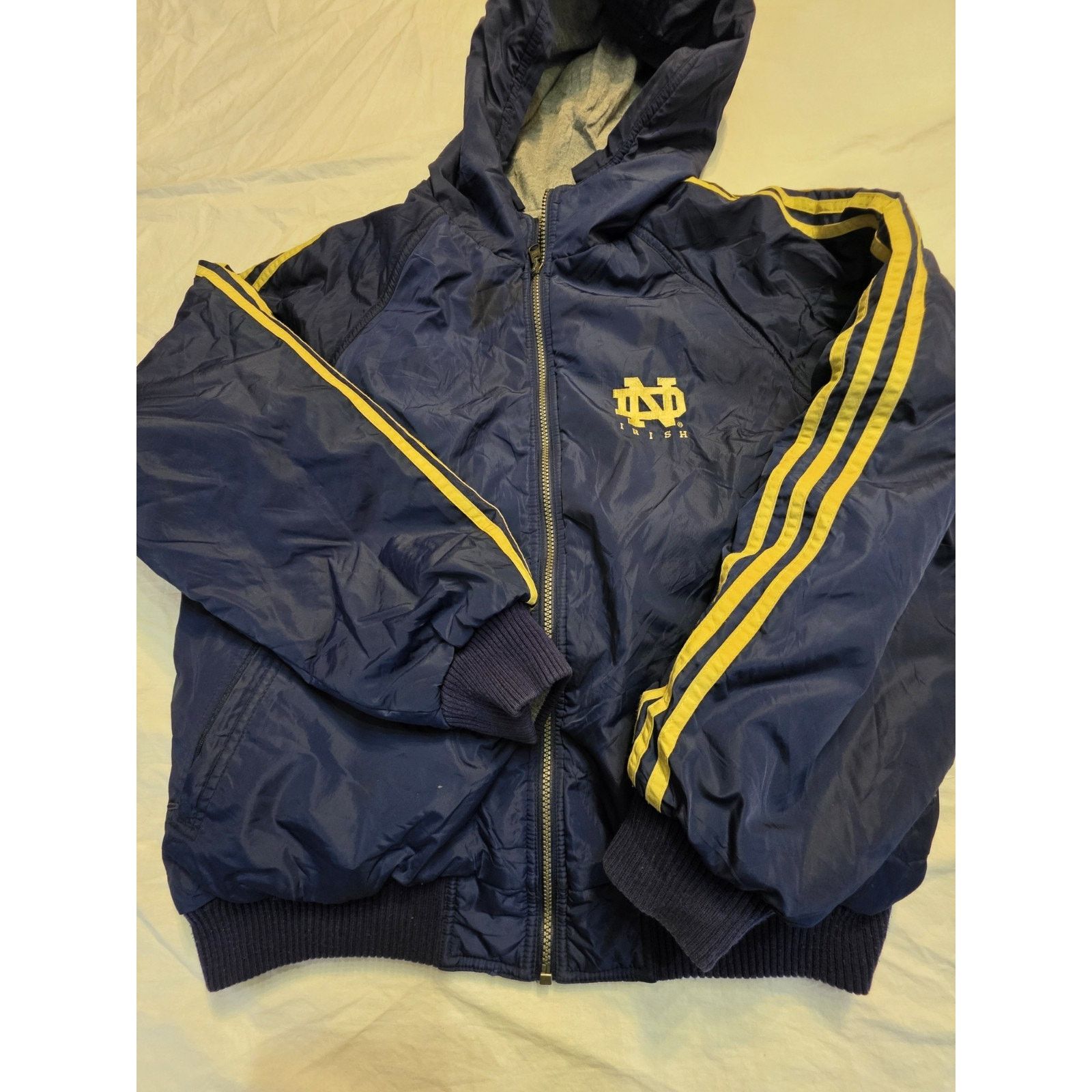 Vintage Adidas Notre Dame Reversible Jacket Mens L Full Zip
