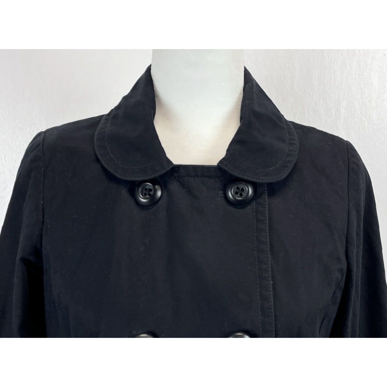 J.Crew VINTAGE J.CREW Short Double Breasted Jacket Womens Size 2 Black Lined Classic Nautical Preppy Knit? No, jacket. Size 26" / US 2 / IT 38 - 6 Thumbnail