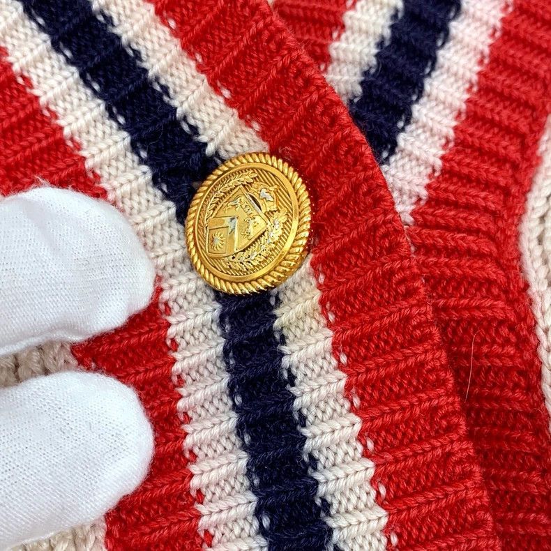 Gucci Gucci Color-blocked striped logo jacquart wool V-neck sing Size XS / US 0-2 / IT 36-38 - 8 Thumbnail