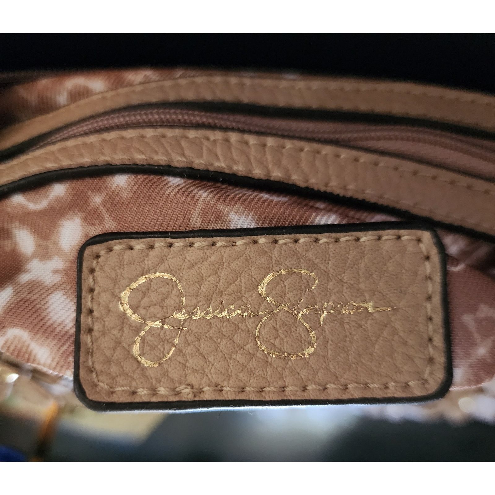 Jessica Simpson Jessica Simpson beige leather crossbody with floral designs Size ONE SIZE - 4 Thumbnail