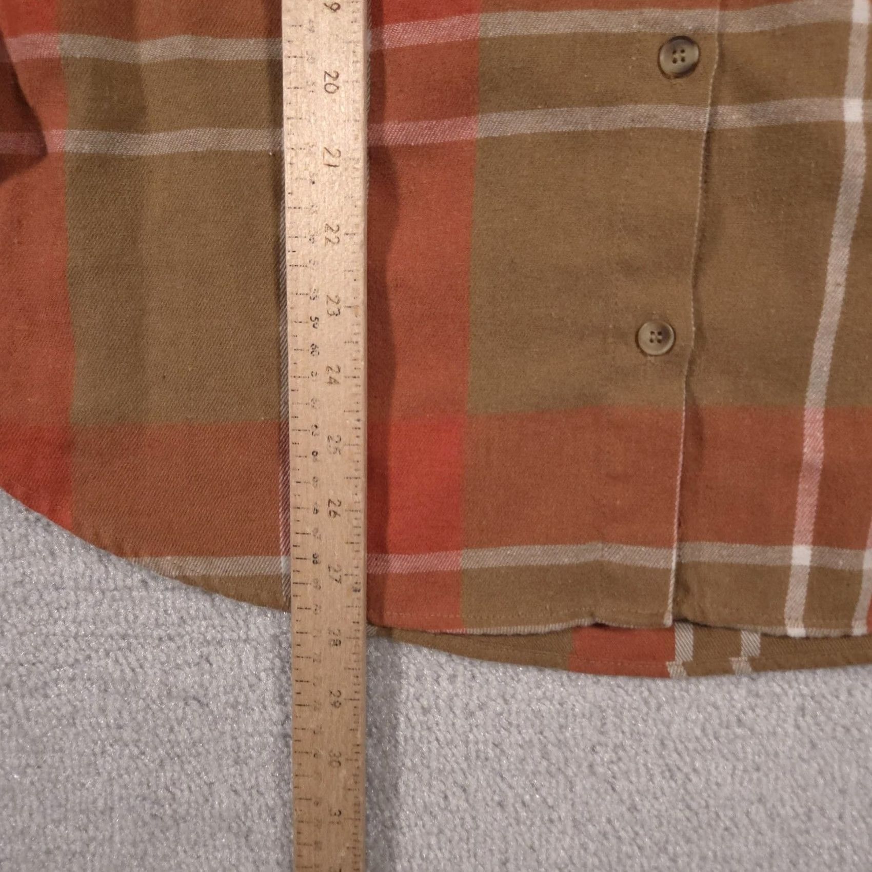 BKE BKE Shirt Womens Large Brown Plaid Button-Down Long Sleeve Boyfriend Flannel Shirt Size L / US 10 / IT 46 - 6 Thumbnail