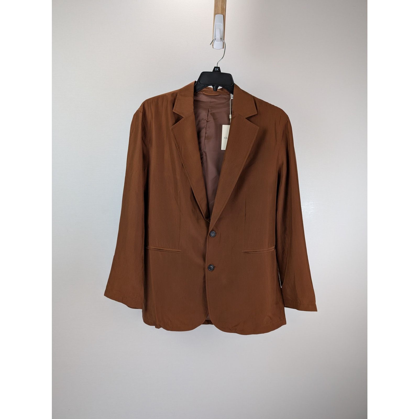 Gant o1rshd1 CC20 Relaxed Silk Suit Blazer Jacket in Cognac Brown Size US S / EU 44-46 / 1 - 1 Thumbnail