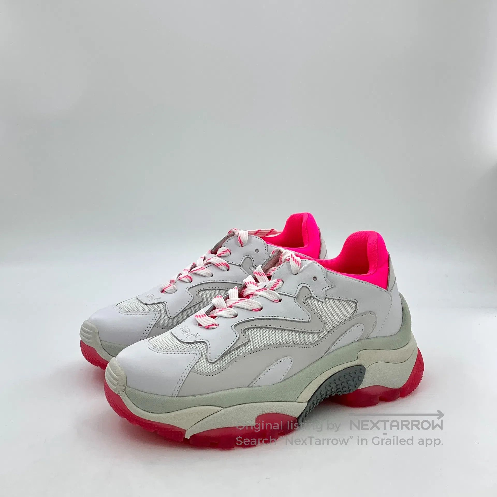 ASH ASH White Lace-Up Casual Flat Sports Dad Shoes| Size US 6 / EU 39 - 1 Thumbnail