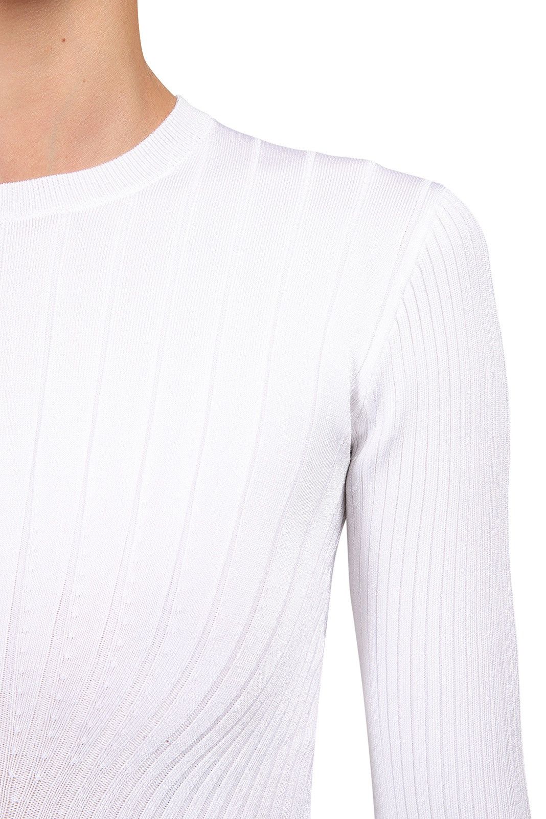 Mugler Last Size Mugler Ribbed-Knit Graphic Prints White Top Size XS / US 0-2 / IT 36-38 - 4 Thumbnail