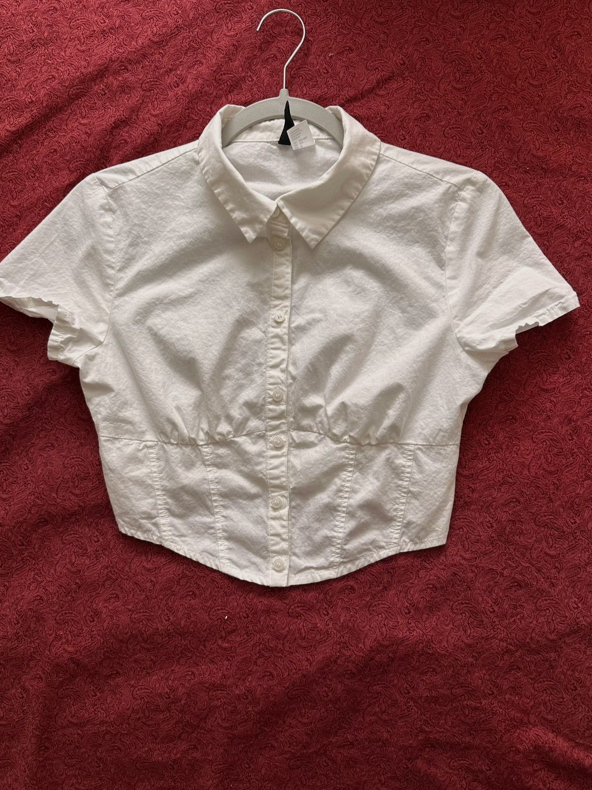H&M Corset Style Button Up Crop Top Size S / US 4 / IT 40 - 1 Thumbnail