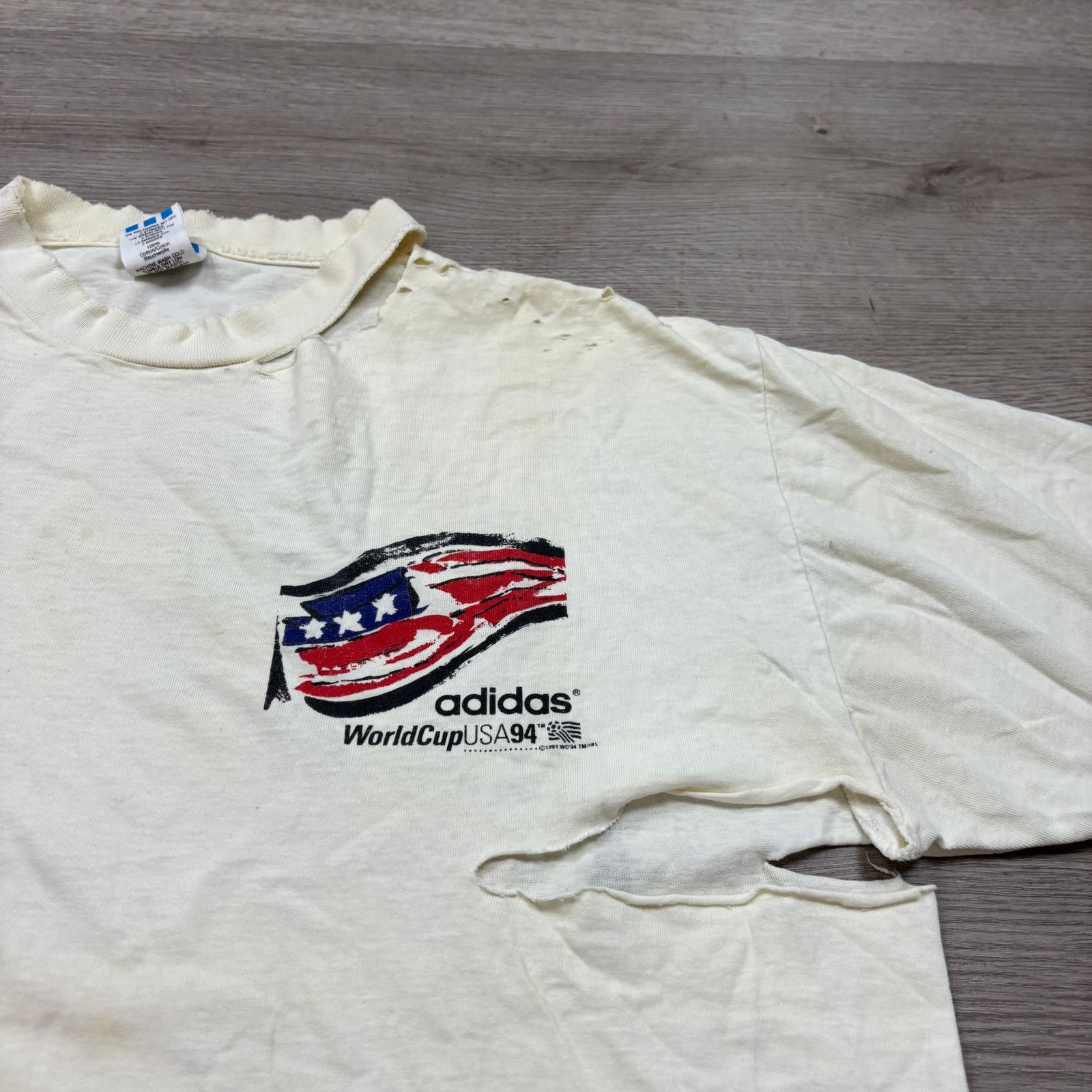 Adidas × Vintage Vintage Adidas World Cup USA 1994 Soccer Ball Shirt Men's L Size US L / EU 52-54 / 3 - 12 Thumbnail