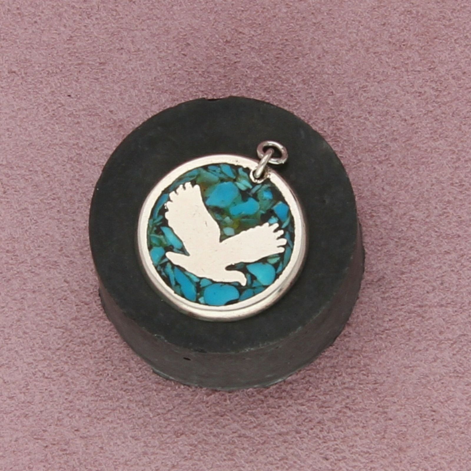 Sterling Silver sterling silver southwestern turquoise eagle quarter pendant Size ONE SIZE - 1 Thumbnail