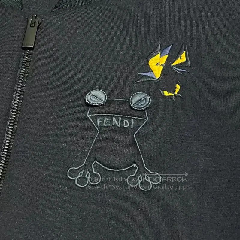 Fendi Fendi Black Cotton Logo Long Sleeve Jacket . Size US XS / EU 42 / 0 - 2 Thumbnail