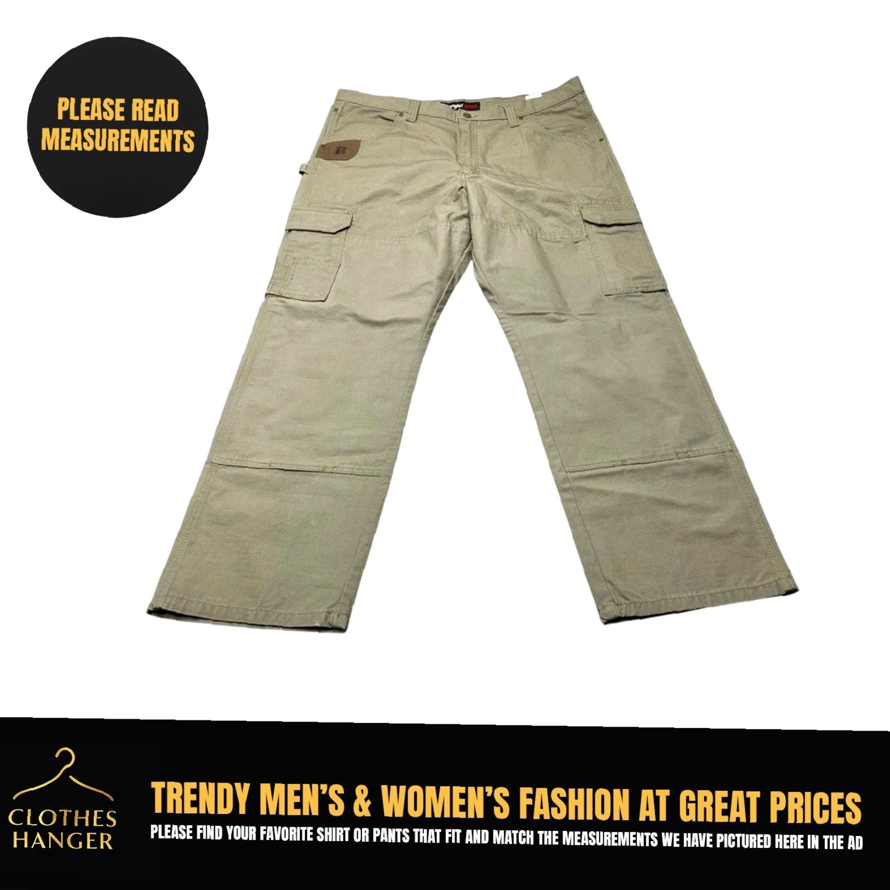 Wrangler WranglER Riggs Men 3W060BR Ripstop Rip Stop Cargo Work Pants 42x32 Bark 8122 Size US 42 / EU 58 - 2 Thumbnail