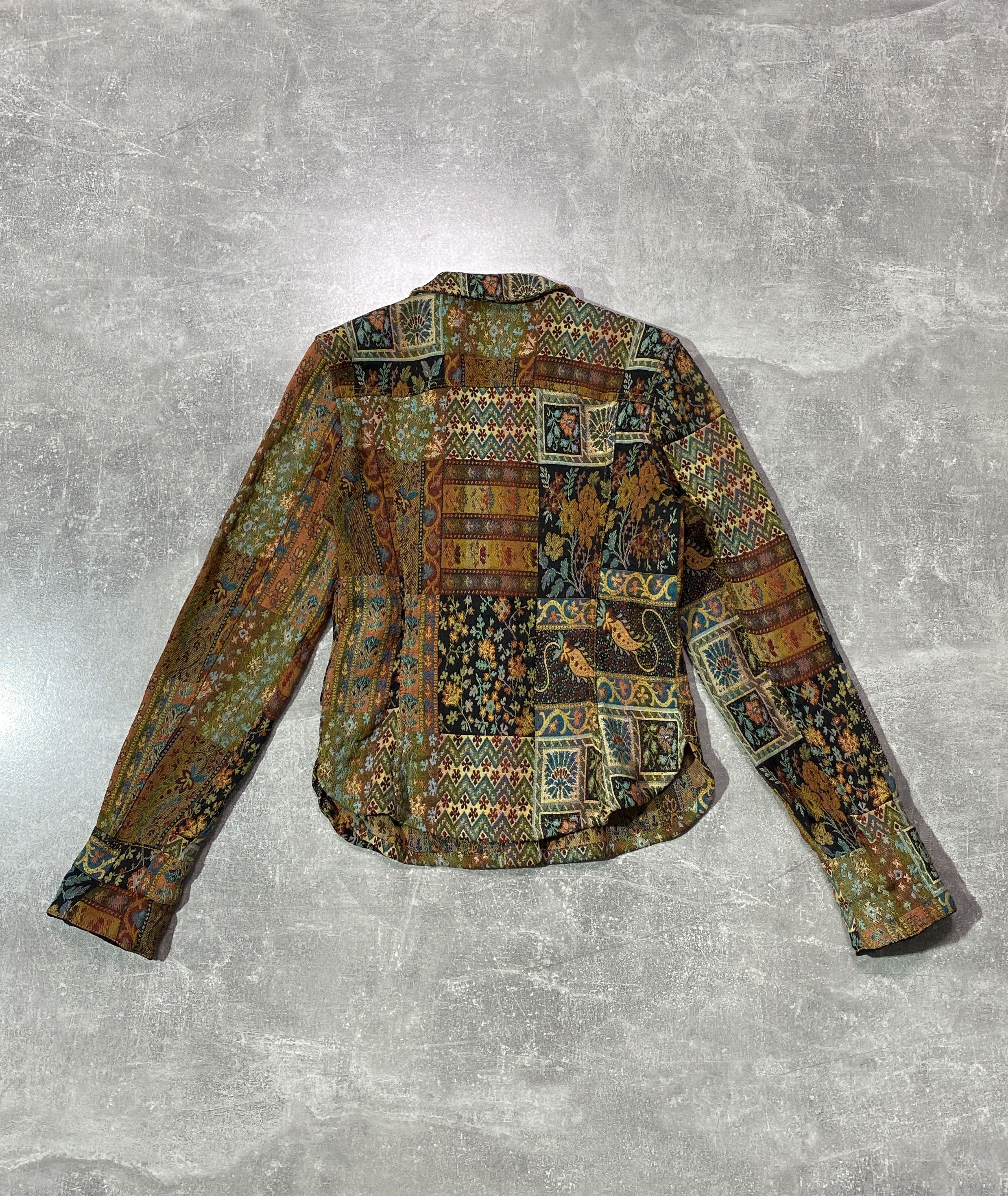 Kenzo Vintage 80s KENZO Tapestry Boho Patchwork Blazer Coat Flora Size L / US 10 / IT 46 - 3 Thumbnail