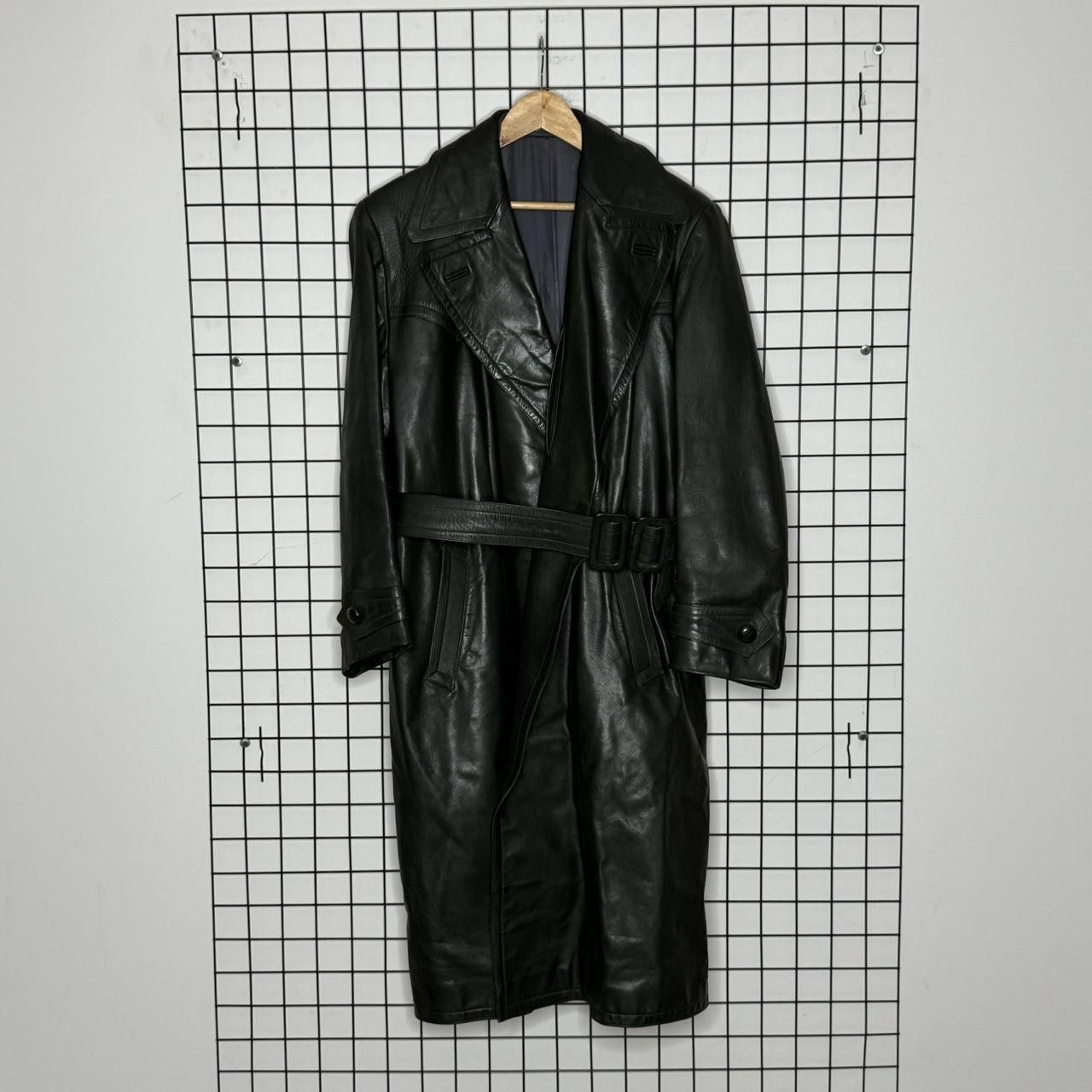 Vintage Real Leather Maxi Coat Double Breasted Mens Size US L / EU 52-54 / 3 - 1 Thumbnail